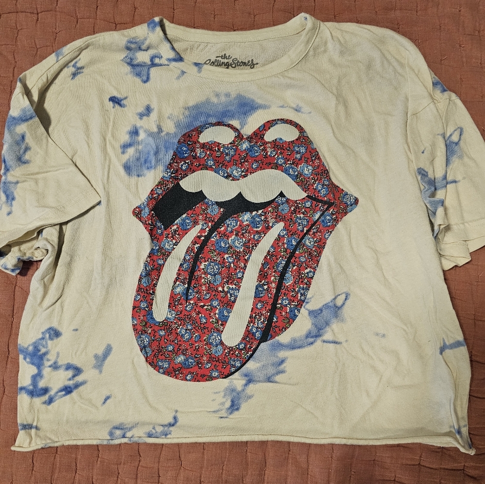 Free People Rolling Stone Tye dye crop